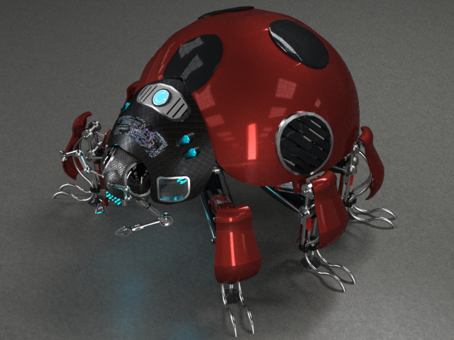 2款机械瓢虫蒸汽朋克机器甲虫模型3D图纸 STP格式